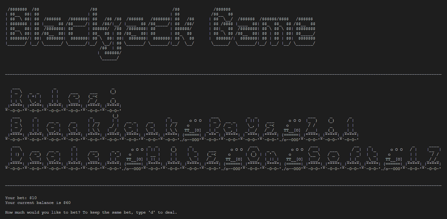 Blackjack Game Screenshot